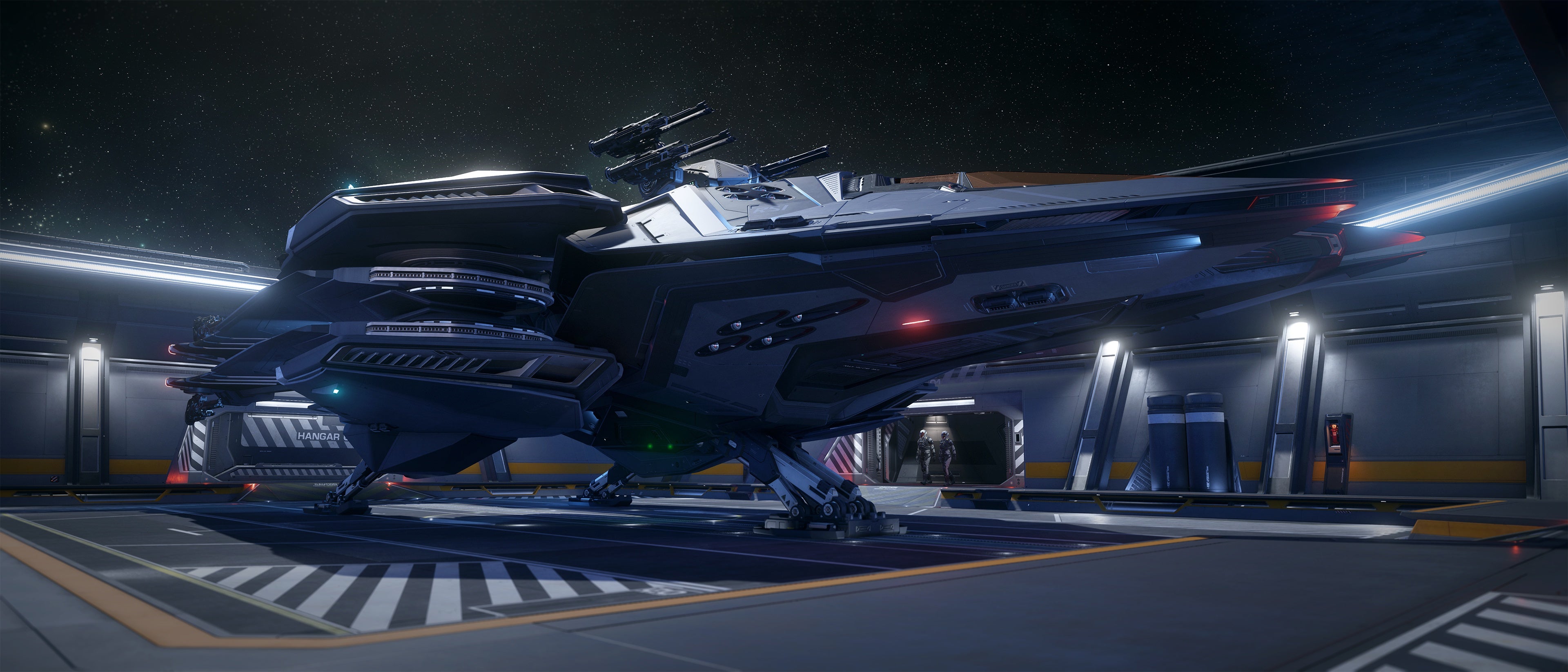 Polaris - RSI Scorpius parked inside the Polaris hangar in Star Citizen