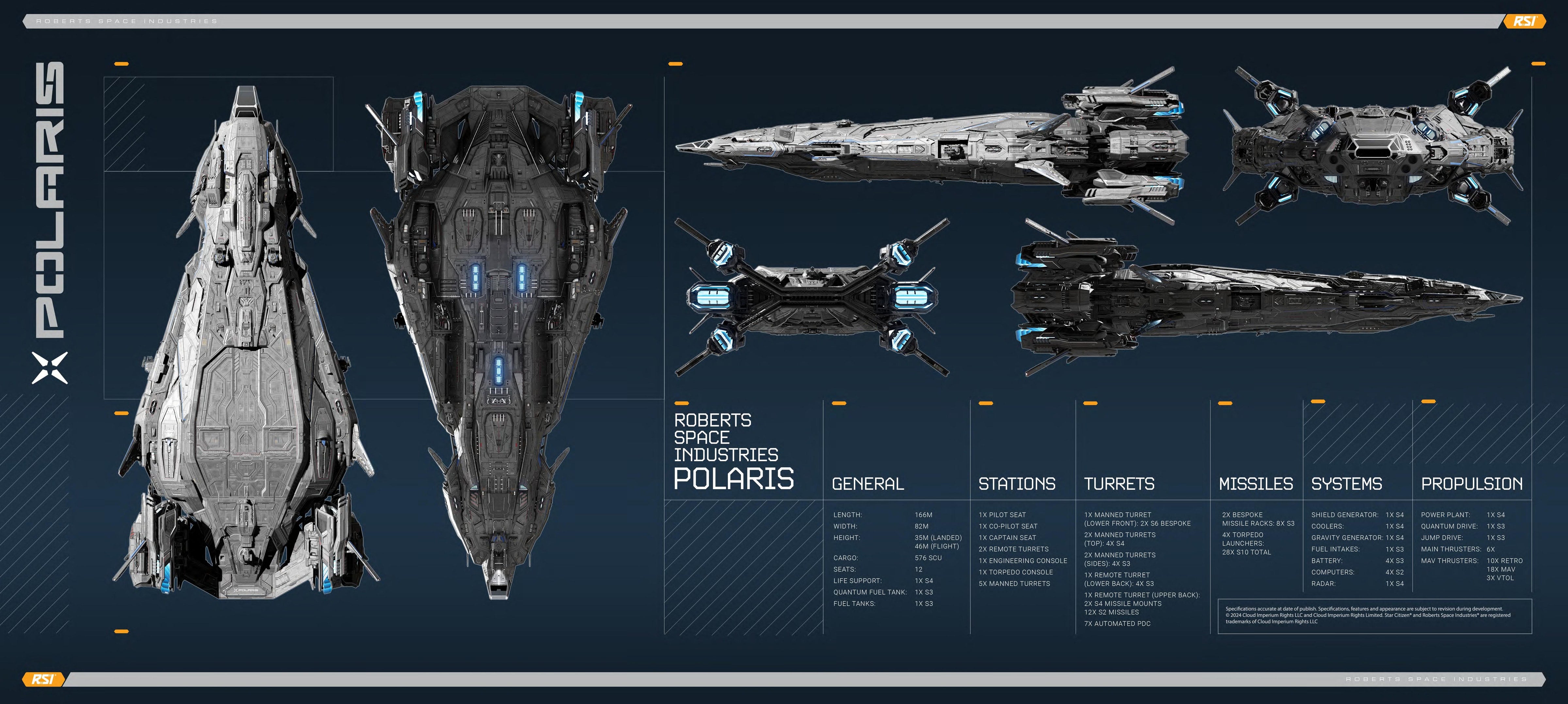 Polaris - Official RSI Polaris technical views and specifications in Star Citizen