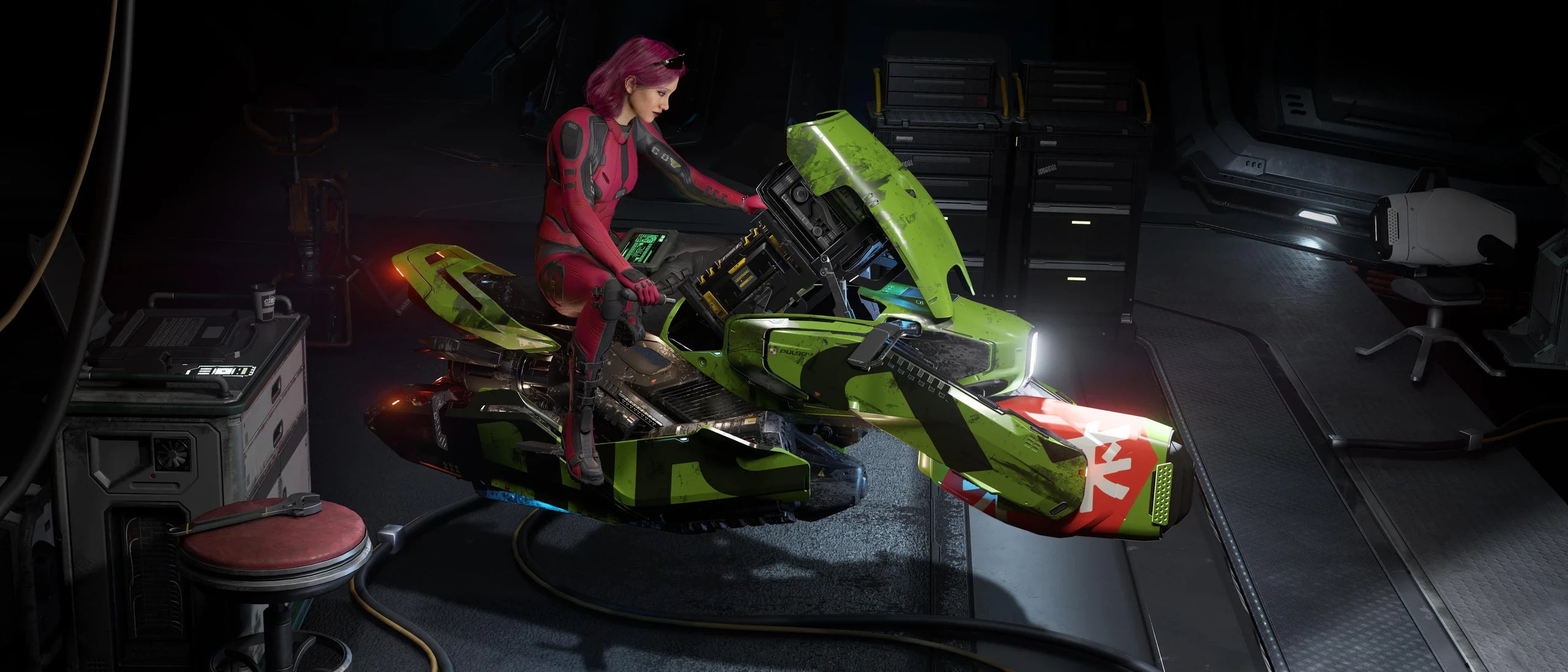 Pulse LX - with components opened in Star Citizen
