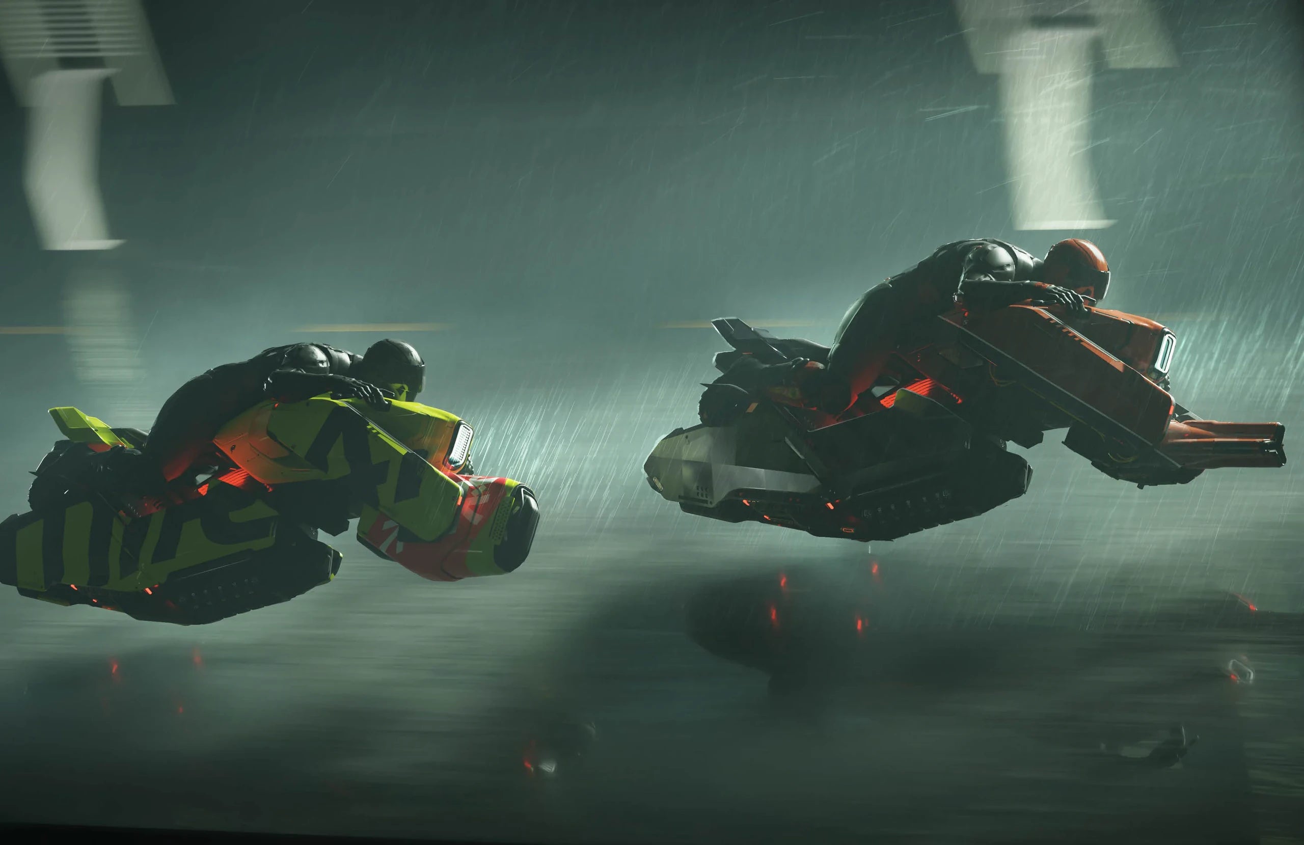 Pulse LX - Pulse with LX flying through rain in Star Citizen
