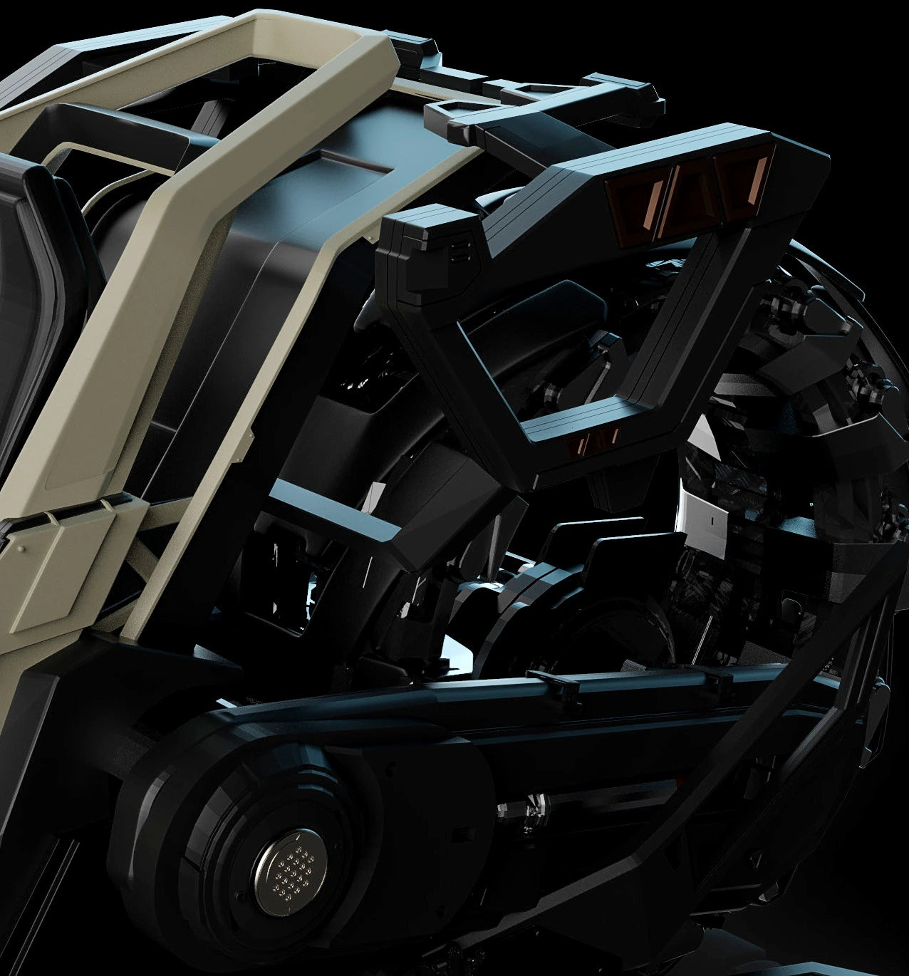 Ranger CV - 3D model focus rear wheel with black BG in Star Citizen