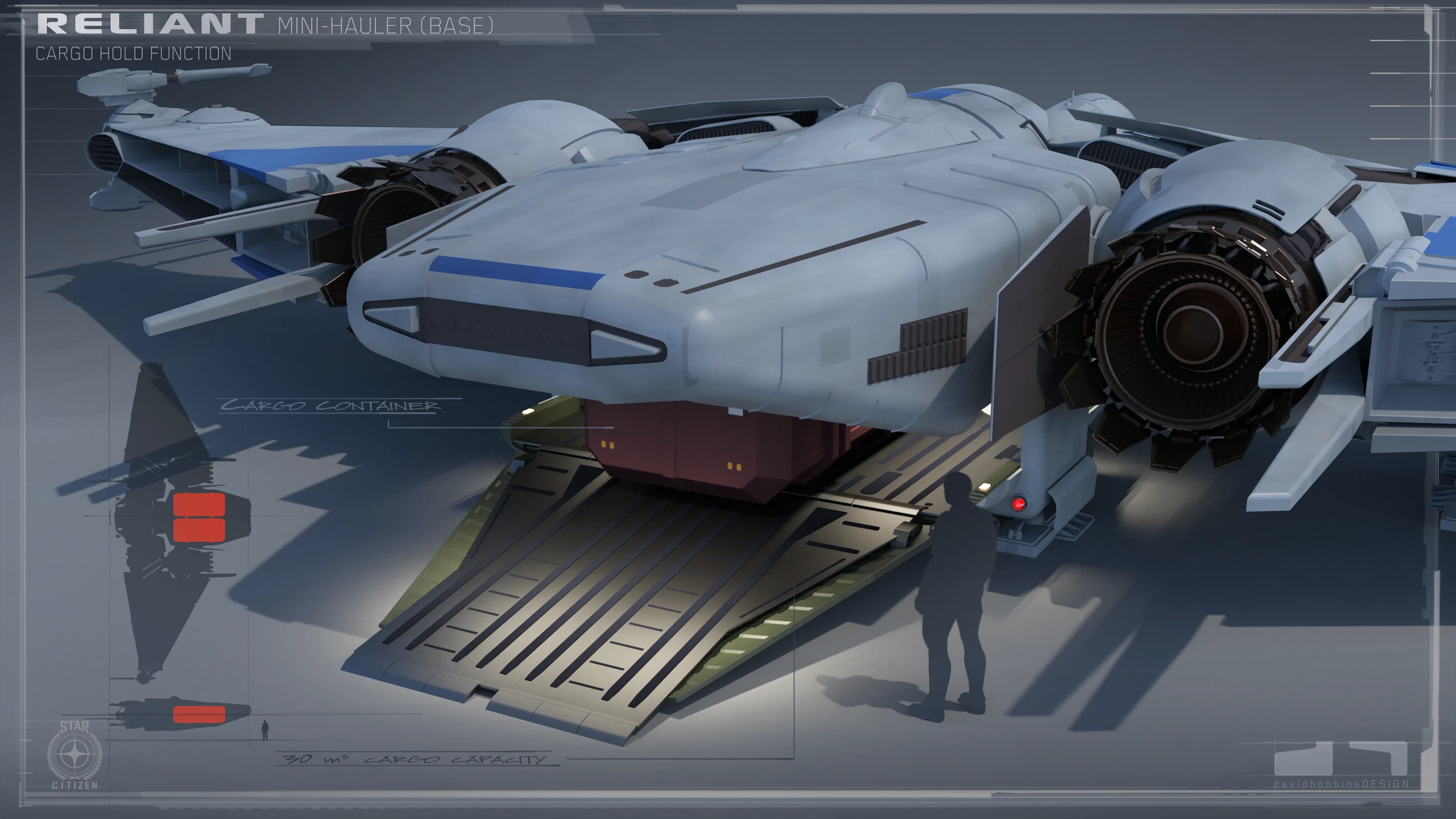 Reliant Kore - loading cargo concept in Star Citizen