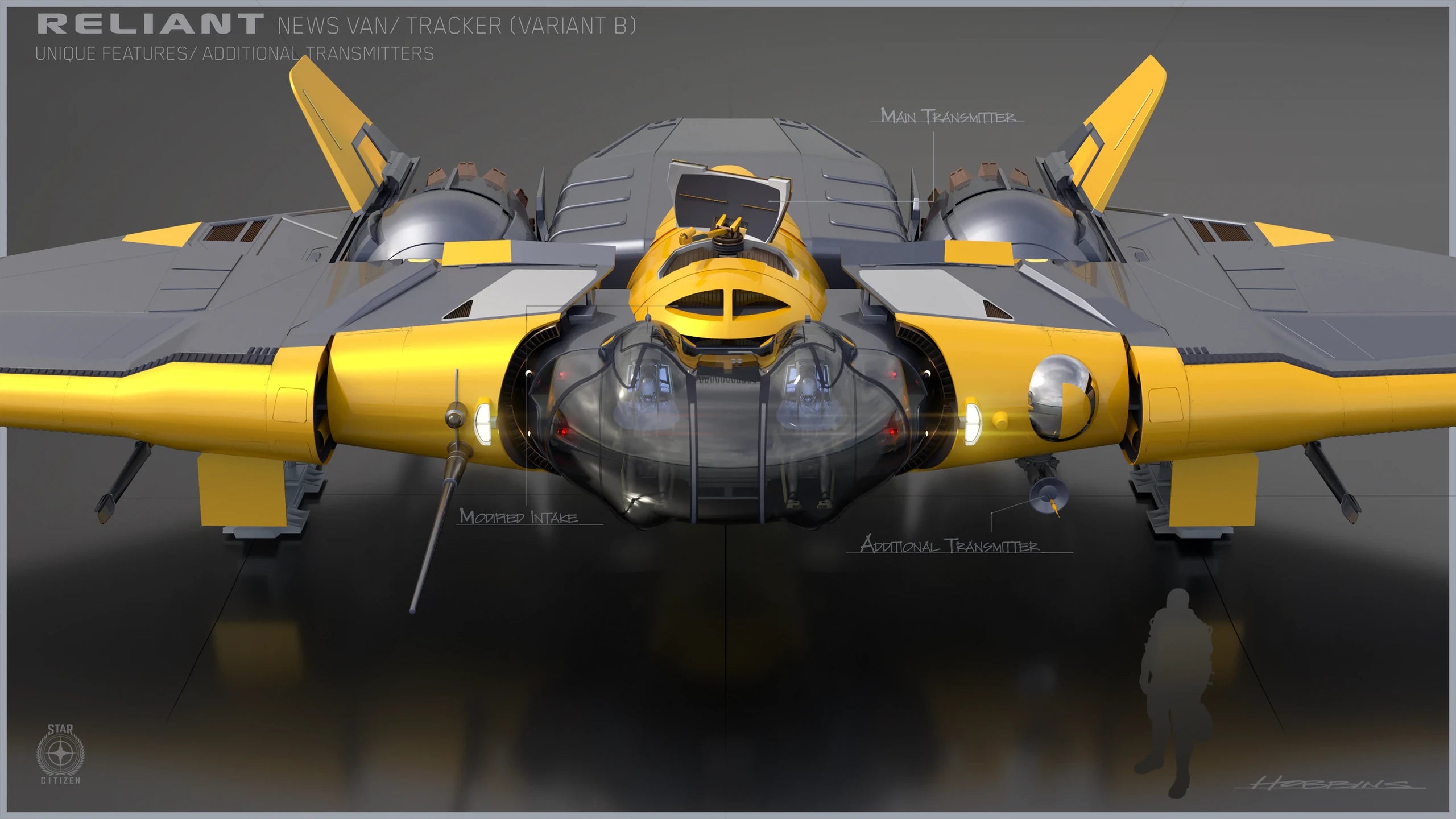 Reliant Mako - NewsVanTracker UniqueFeatures AdditionalTransmitters Final Hobbins in Star Citizen
