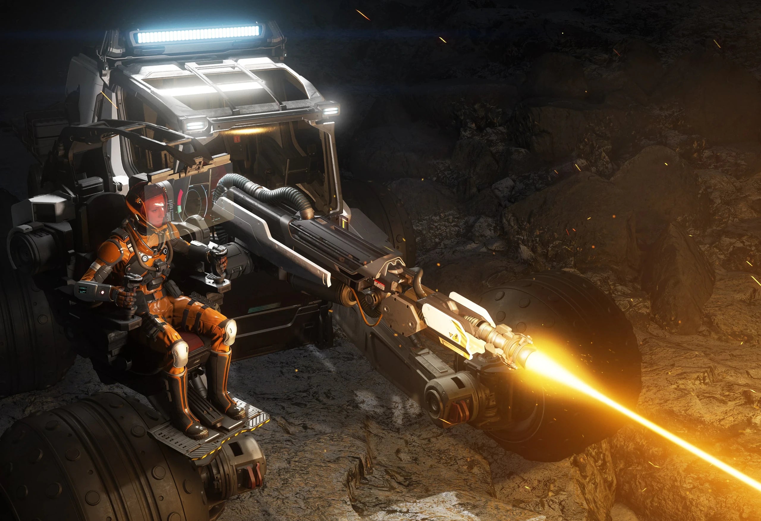 ROC-DS - with mining seat in use in Star Citizen