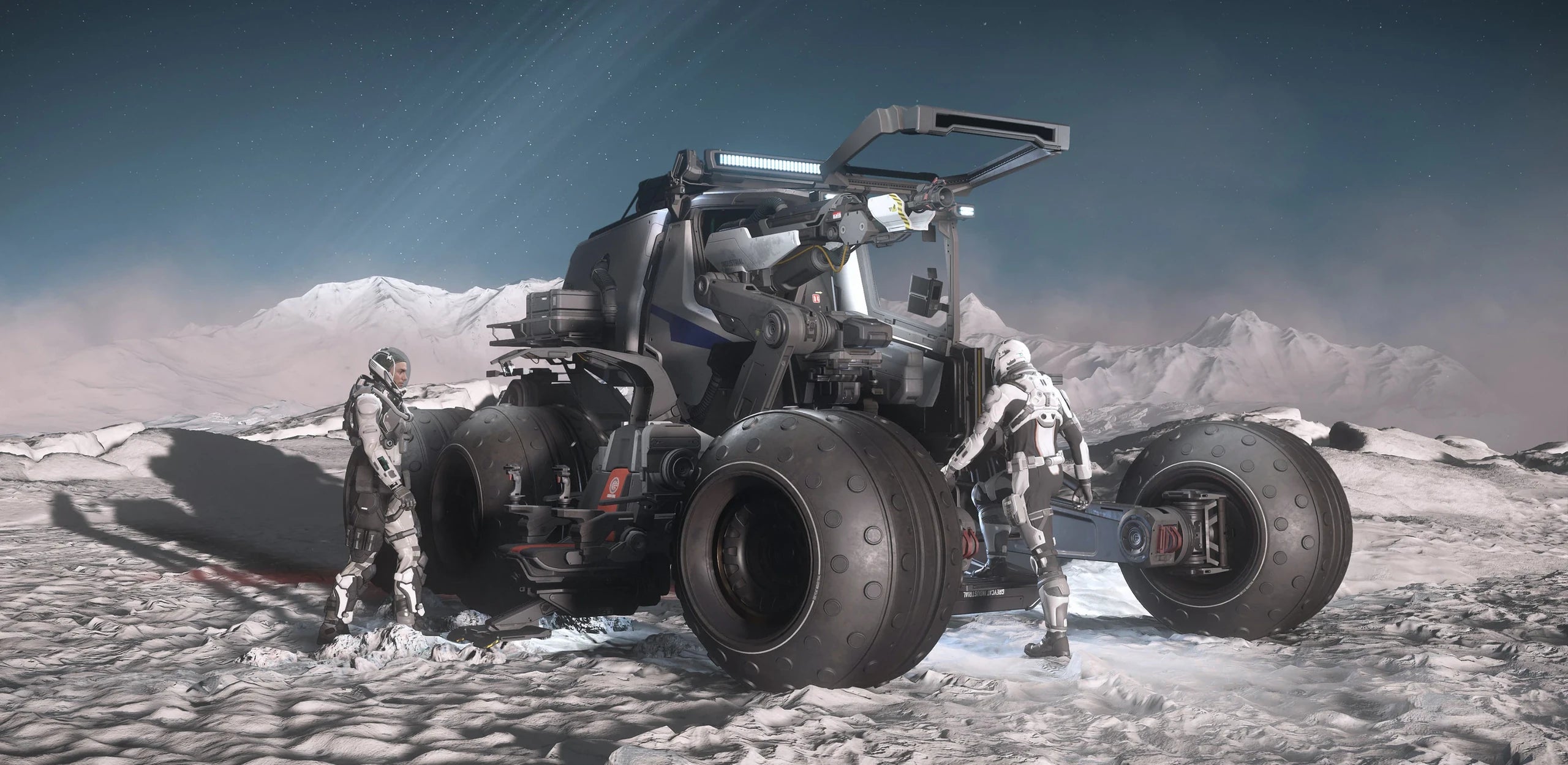ROC-DS - being boarded by its 2-man crew in Star Citizen