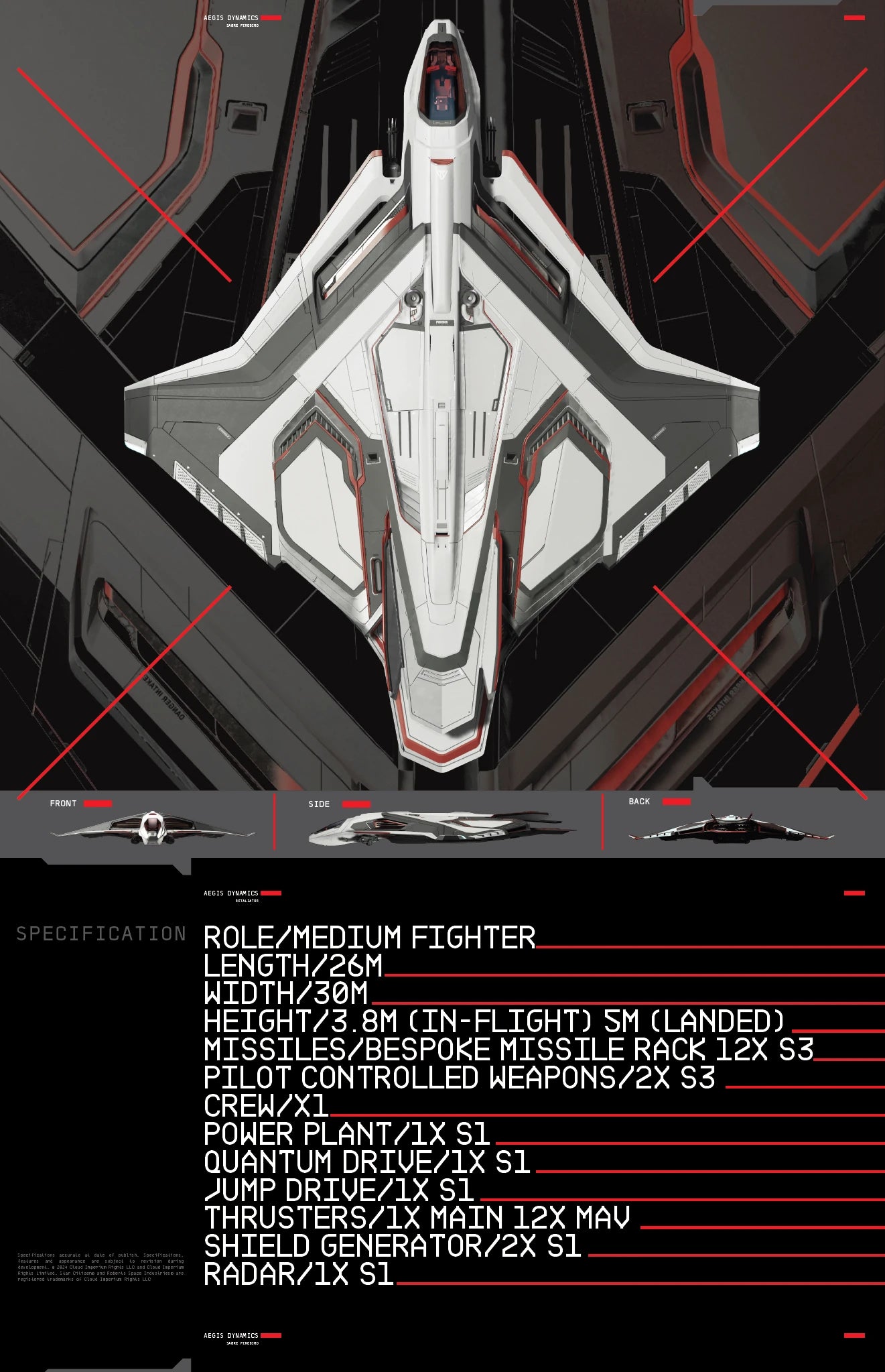 Sabre Firebird Specs