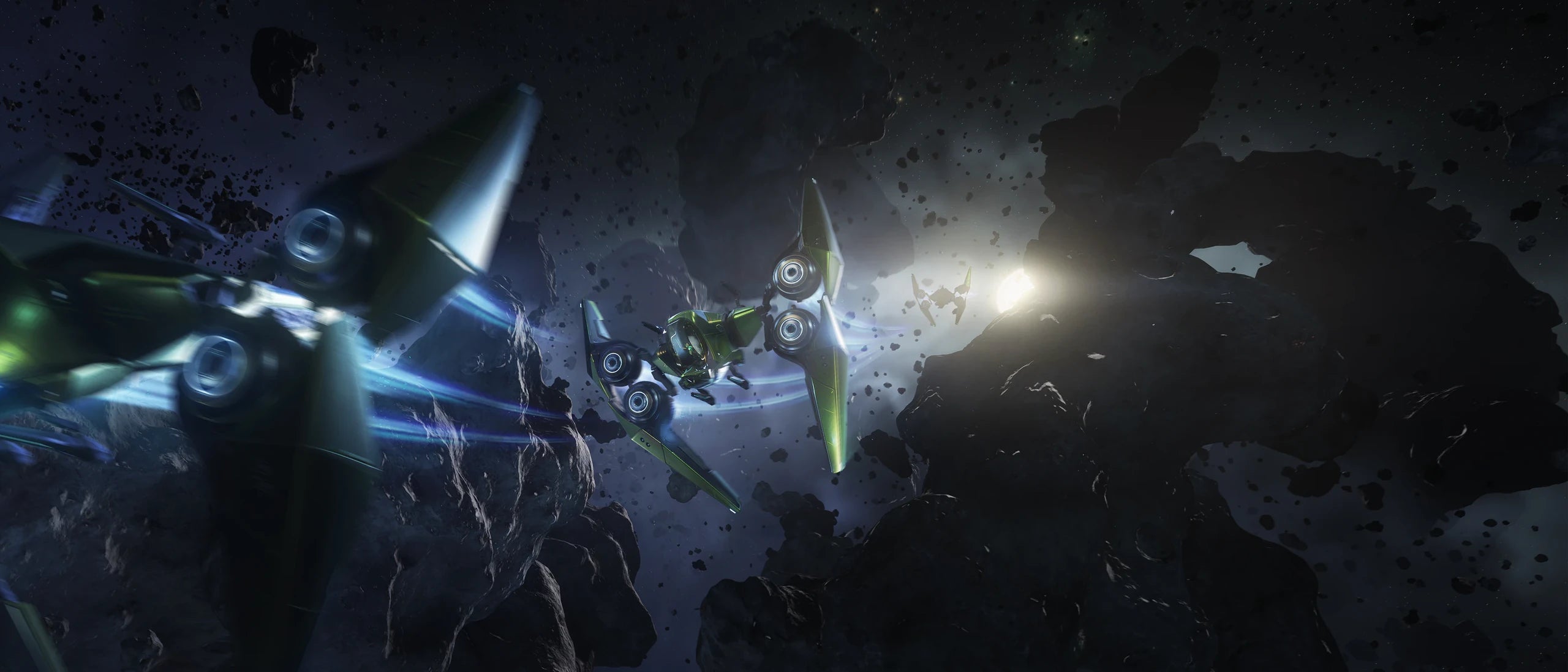 San'Tok.Yai x3 flying through asteroid field