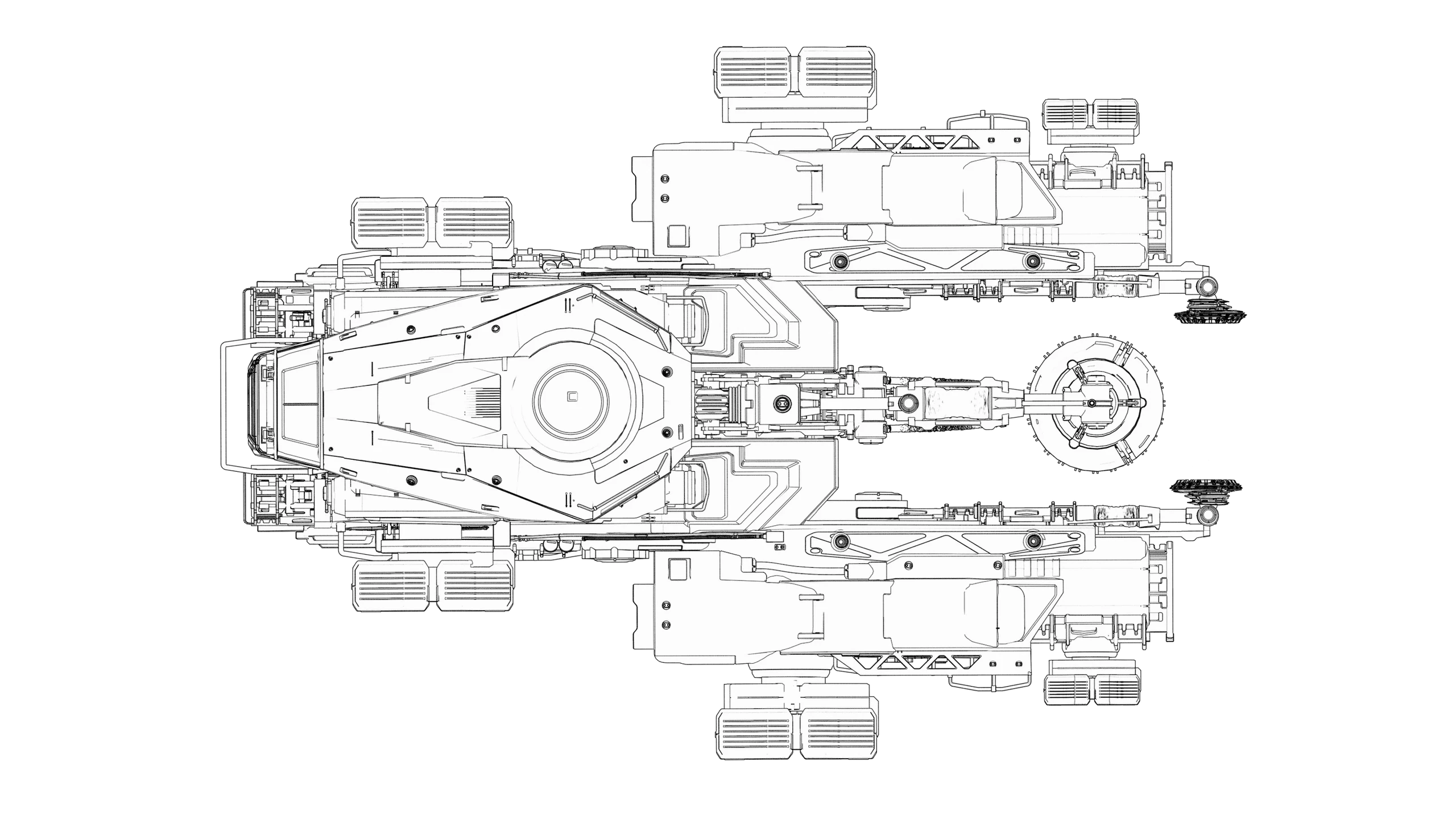 Schematic top view of the SRV