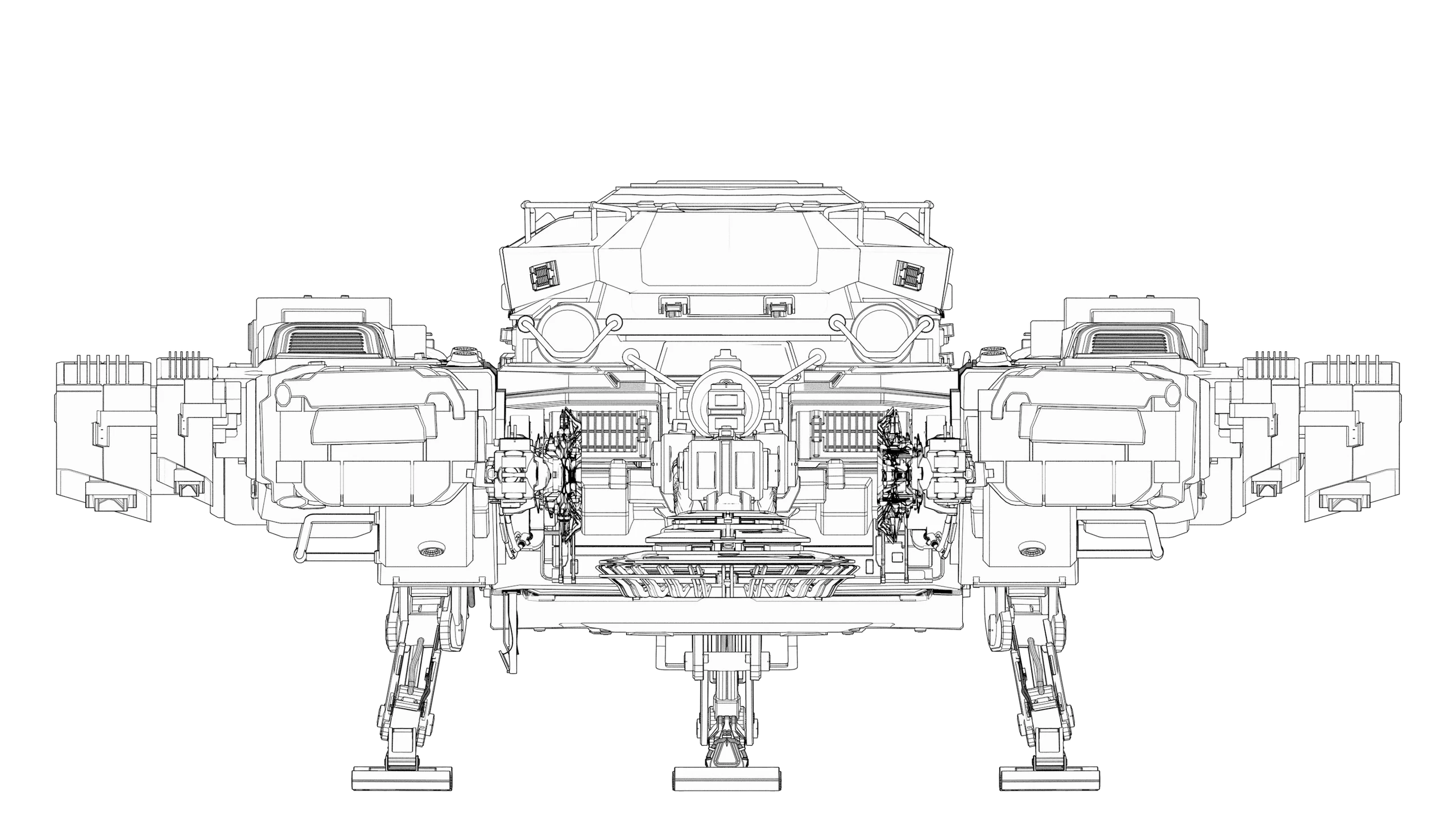Schematic back view of the SRV