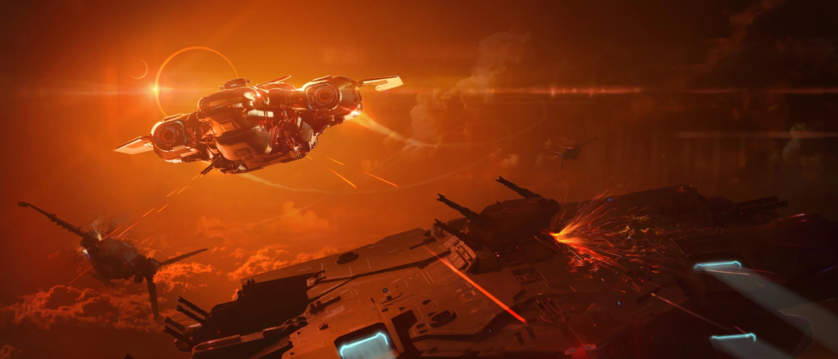 Starlancer TAC - The MISC Starlancer TAC participating in combat in Star Citizen