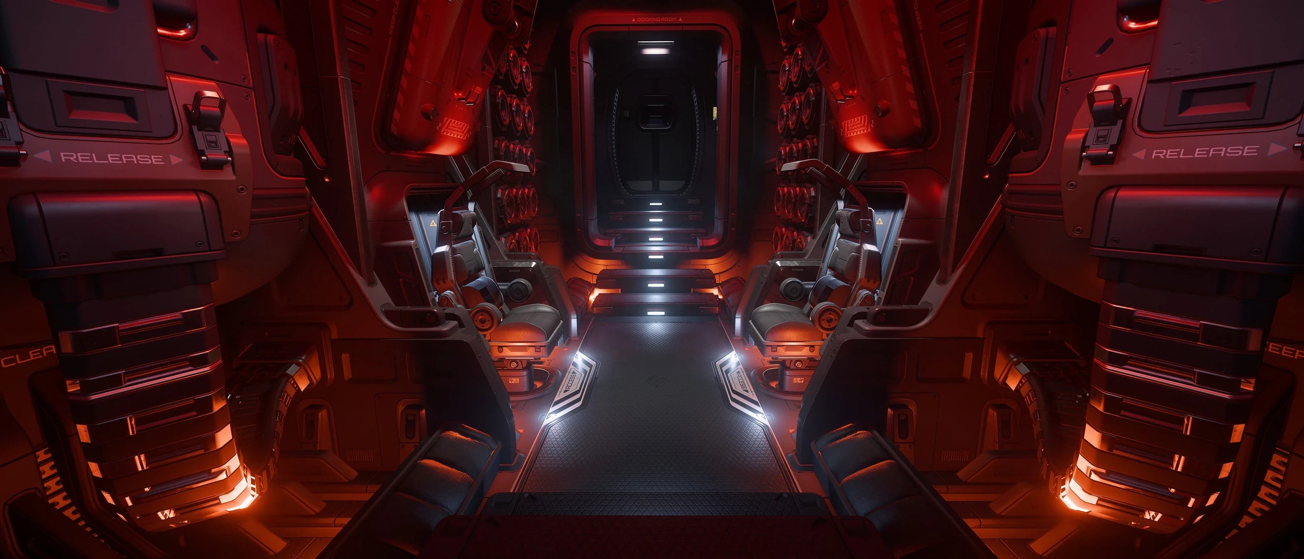 Starlancer TAC - The MISC Starlancer TAC participating in combat and launching a MIRAI Fury from its hangar in Star Citizen
