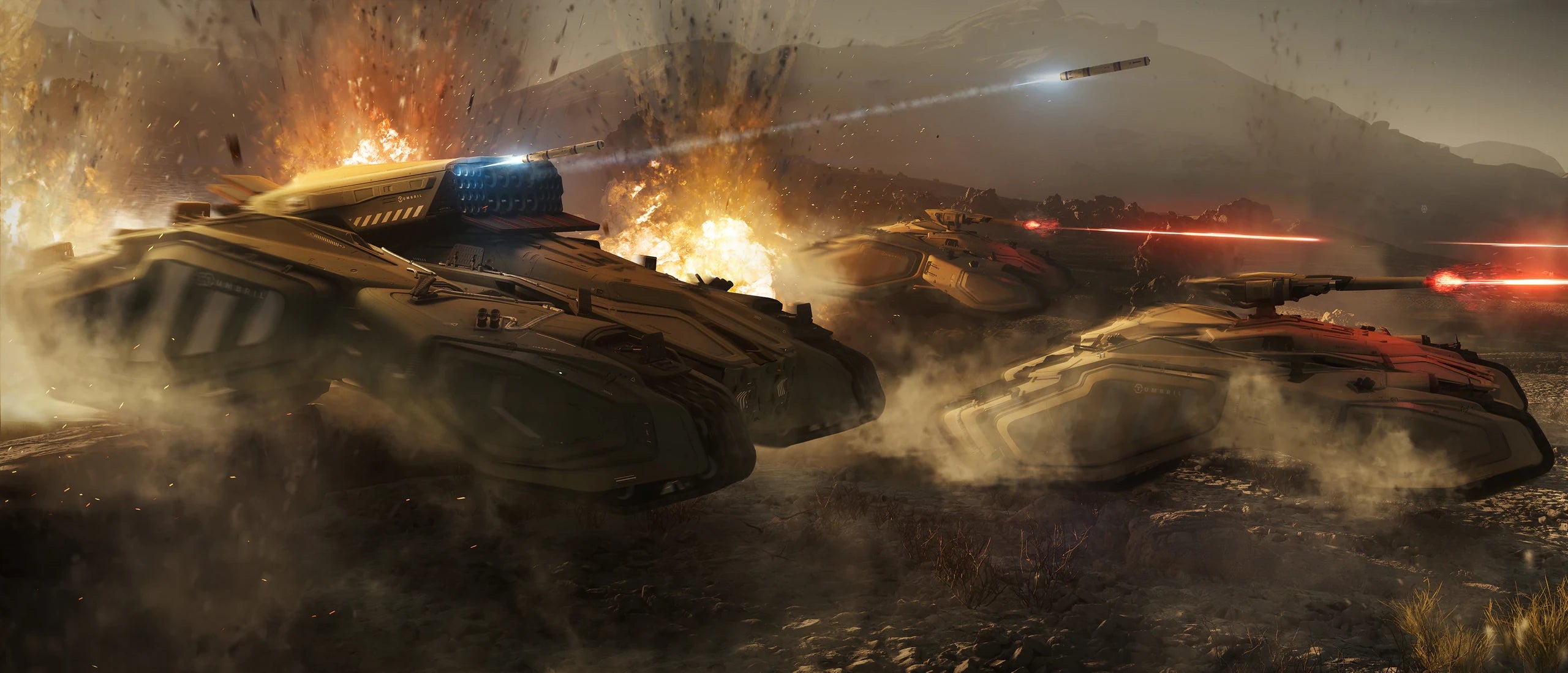 Storm AA - beside 2 Storms firing weapons in Star Citizen