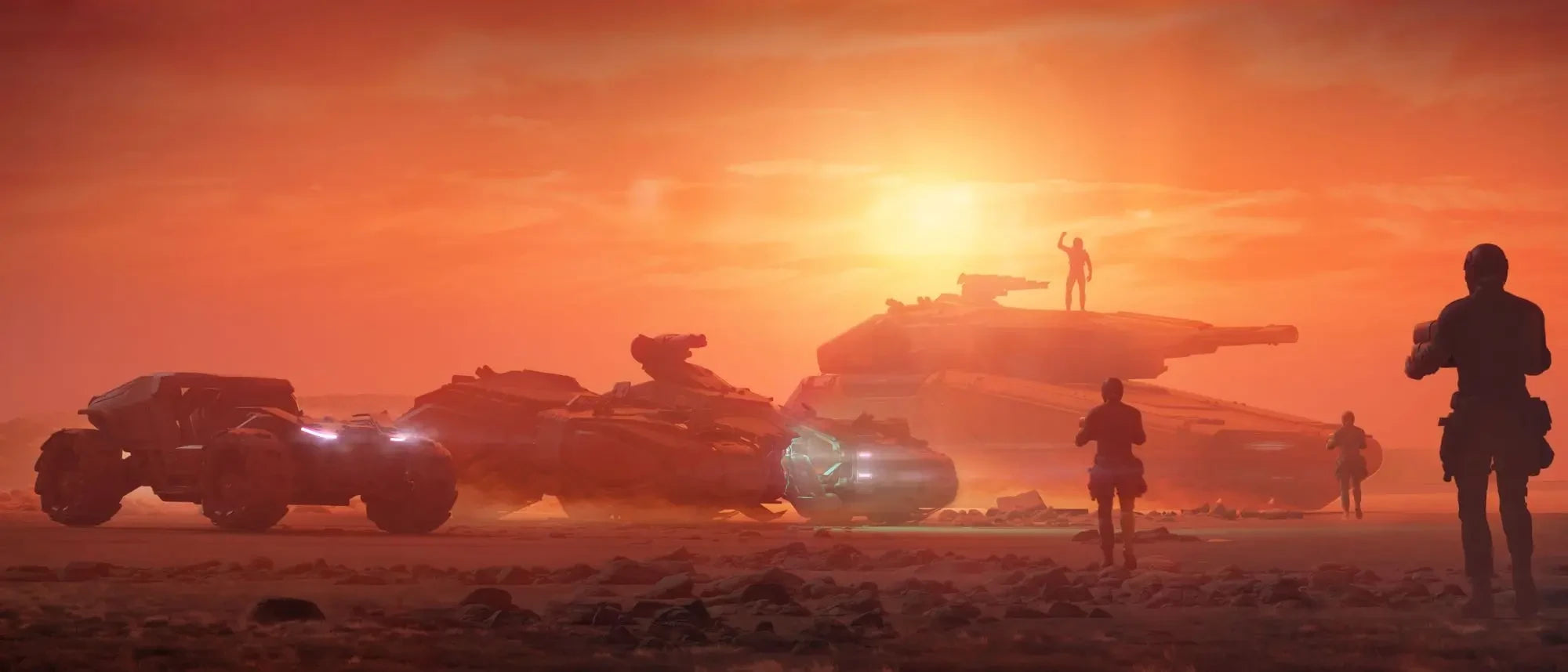 Storm - The Tumbril Storm lined up against the Tumbril Cyclone and Tumbril Nova in Star Citizen