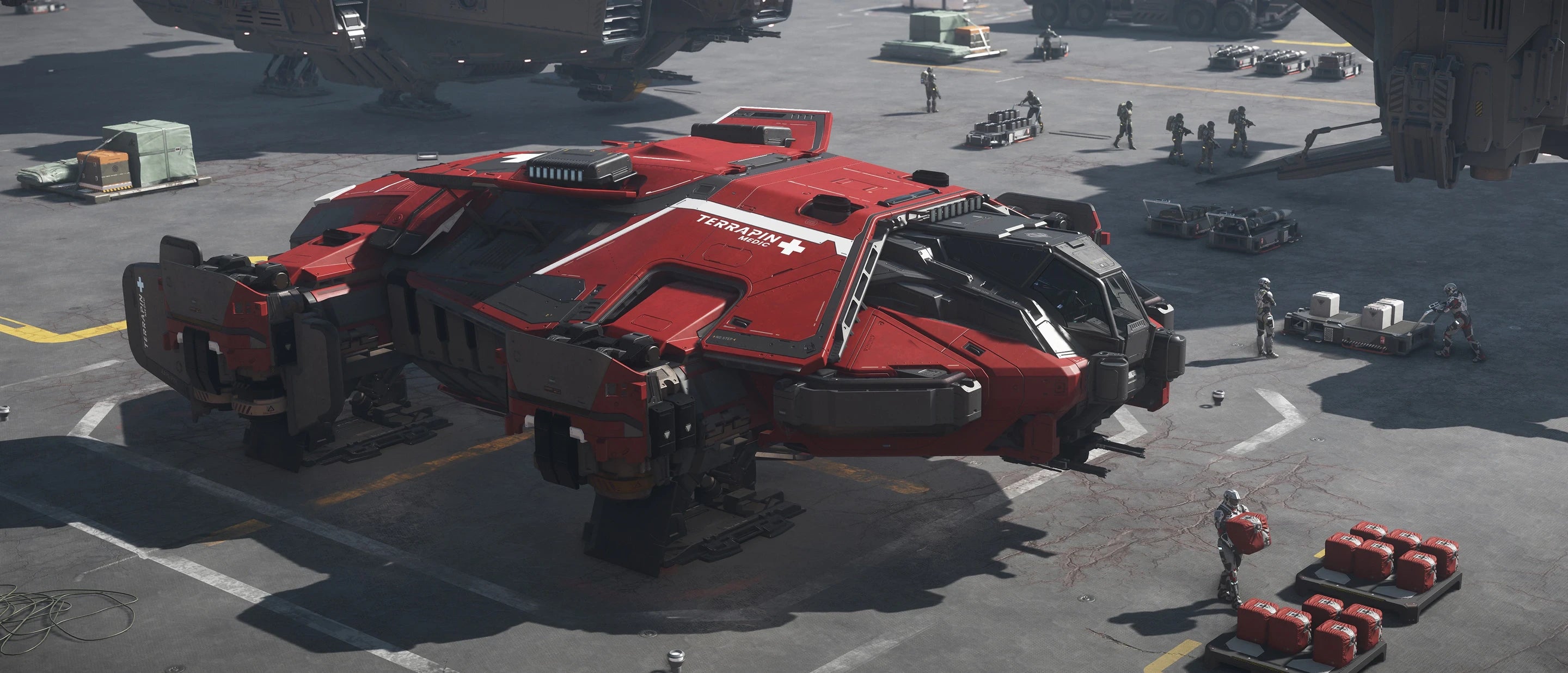 Terrapin Medic landed at military outpost delivering medical supplies