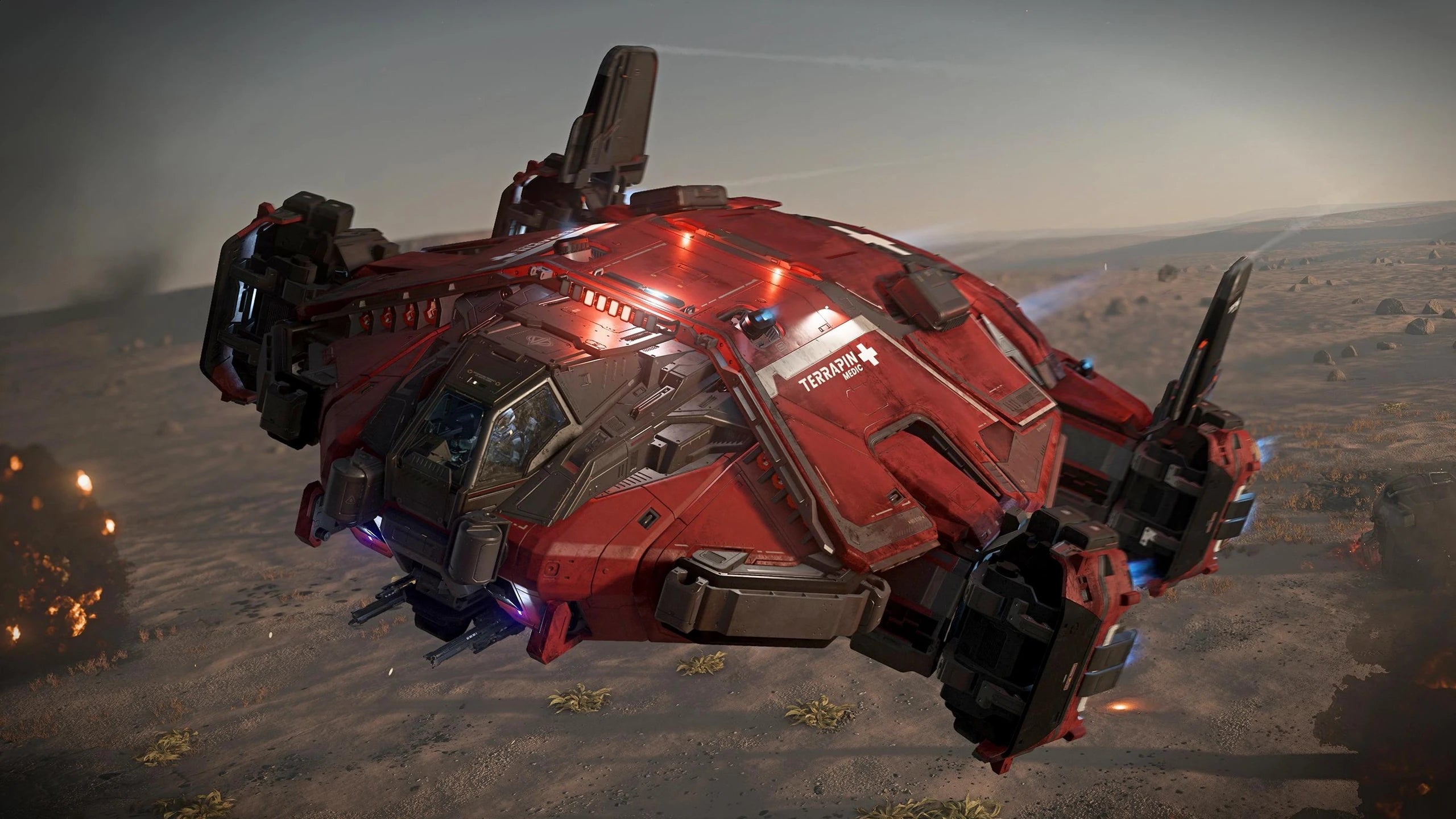 Terrapin Medic flying over crash site