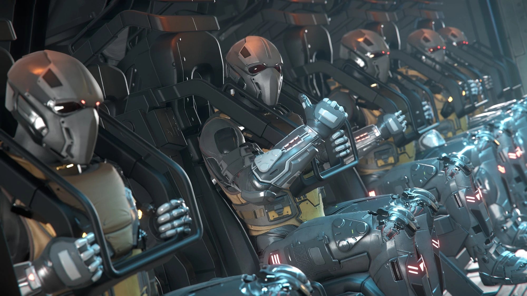 Soldiers on-board a Valkyrie
