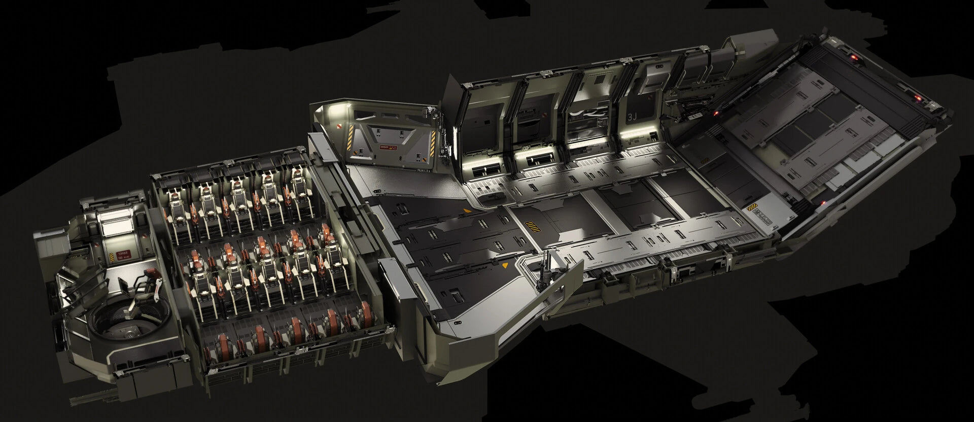 Star Citizen Valkyrie dropship ship cutaway