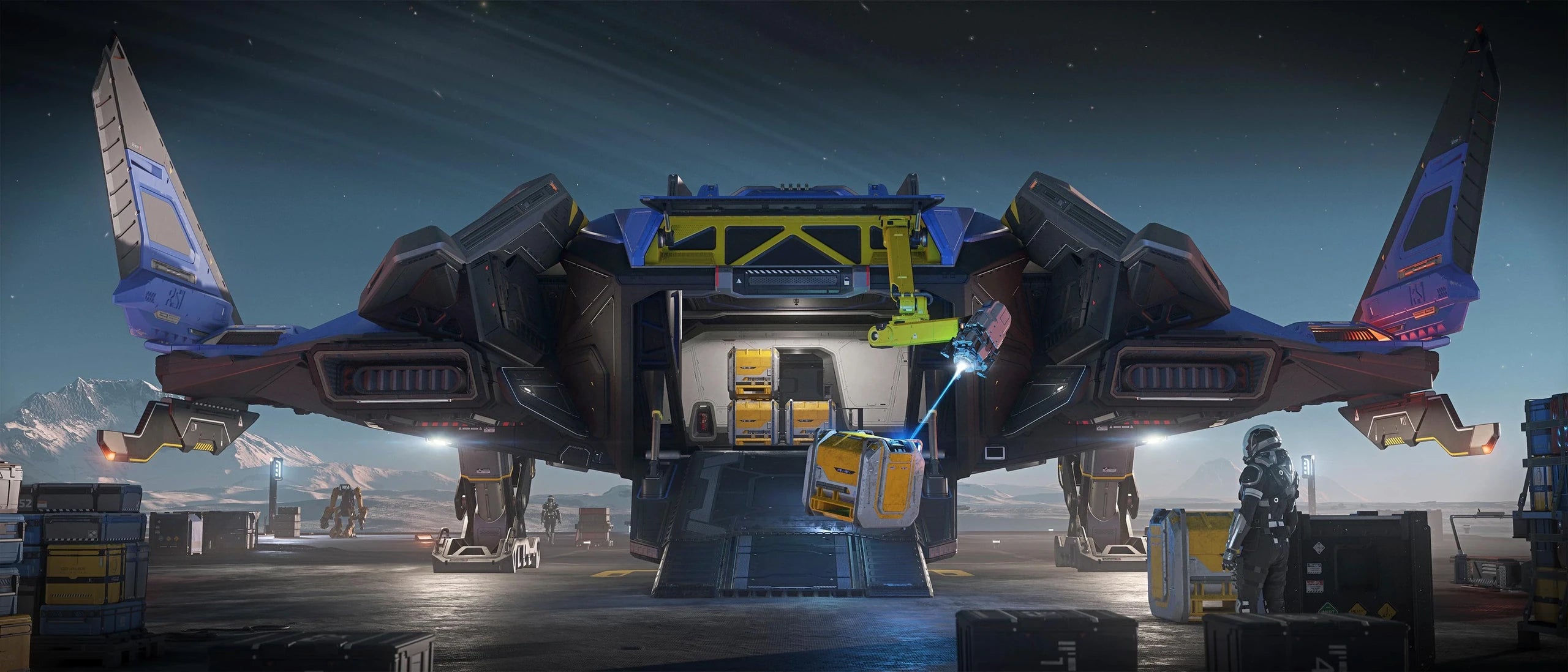 Zeus CL - Zeus mkII CL landed loading cargo - Rear in Star Citizen