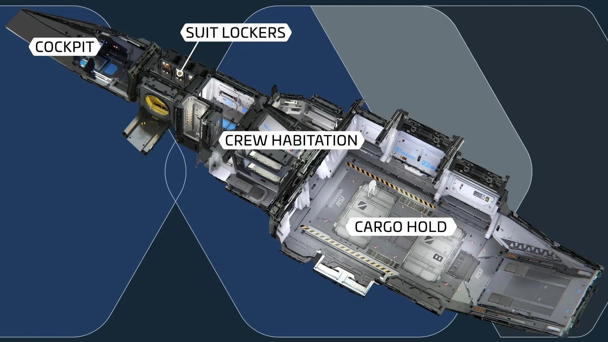 Zeus CL - RSI Zeus MkII CL interior with labels in Star Citizen