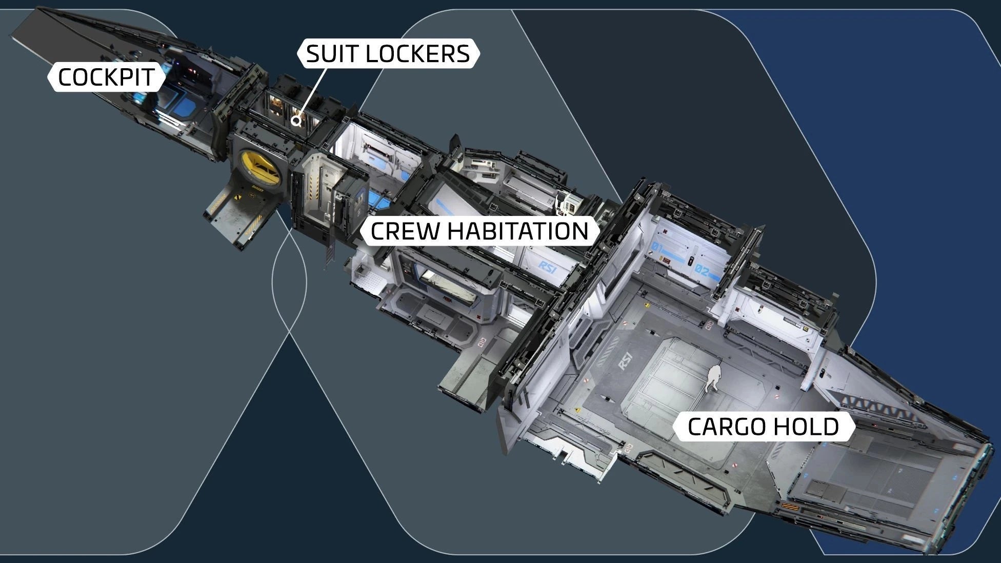 Zeus ES - RSI Zeus MkII ES interior with labels in Star Citizen